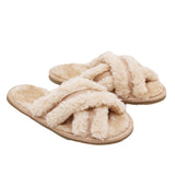 Plush Criss-Cross Slipper - Hard Sole