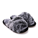 Plush Criss-Cross Slipper - Hard Sole