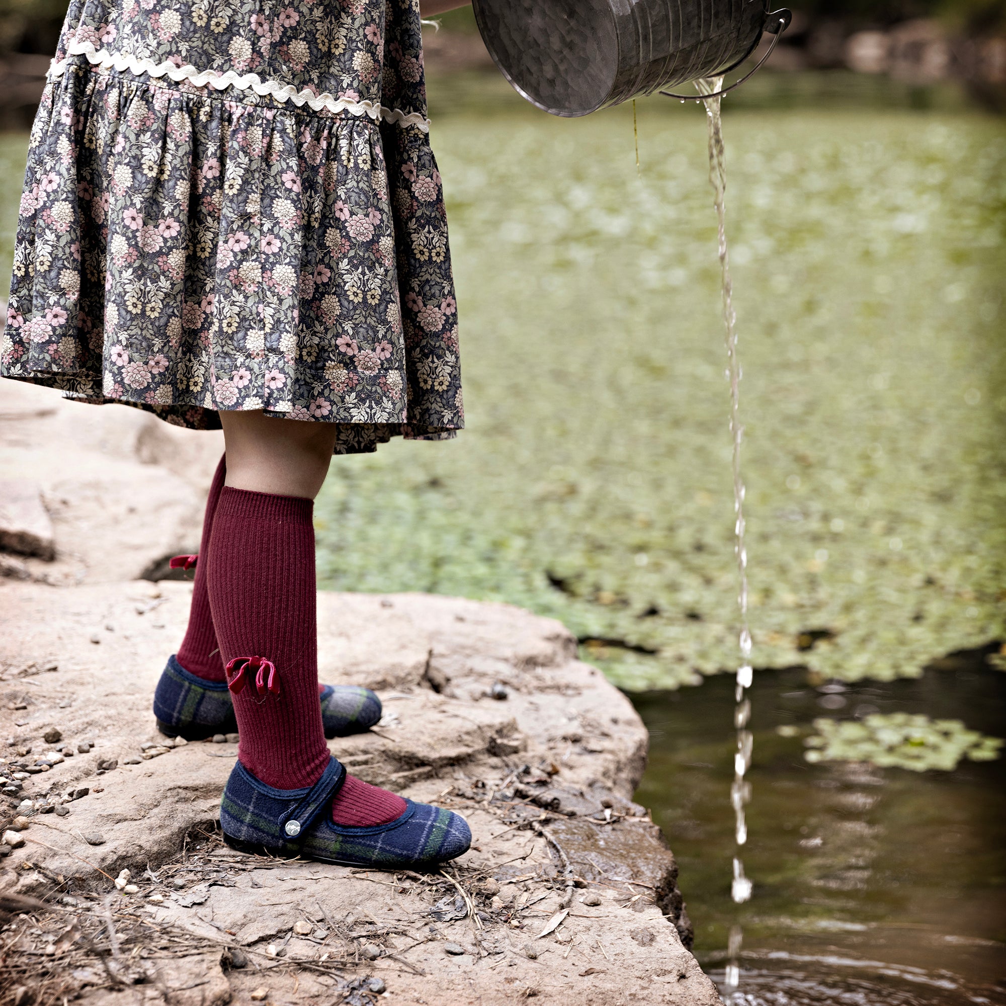 Wool Plaid Mary Jane - Hard Sole - Zeebrakids