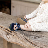 Wool Plaid Bow Mary Jane - Soft Sole - Zeebrakids