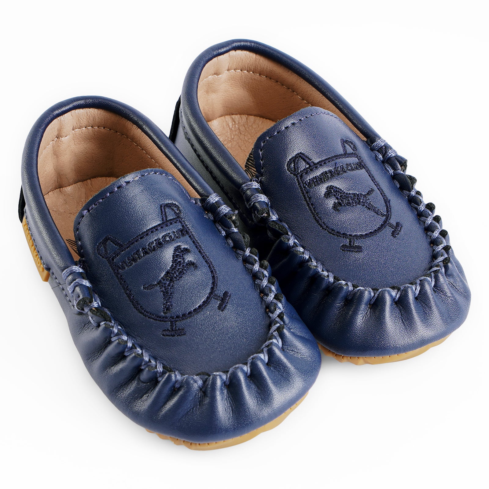 Embroidered Moccasin - Soft and Rubber Sole