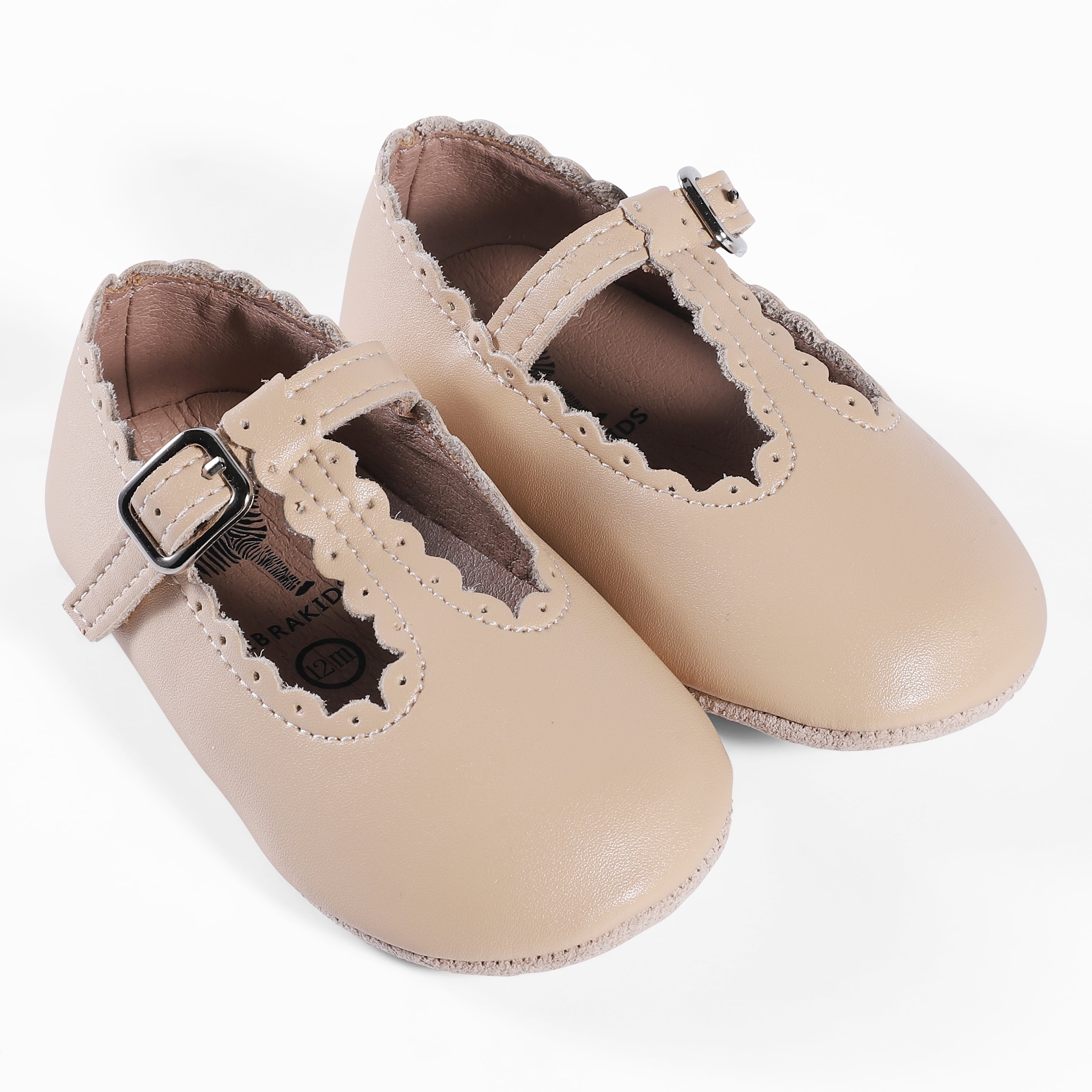 Mini Scalloped T-Strap - Soft Sole