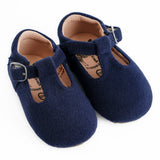 Wool T-Strap - Soft and Rubber Sole