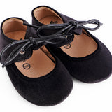 Classic Velvet Bow Mary Jane - Soft and Rubber Sole