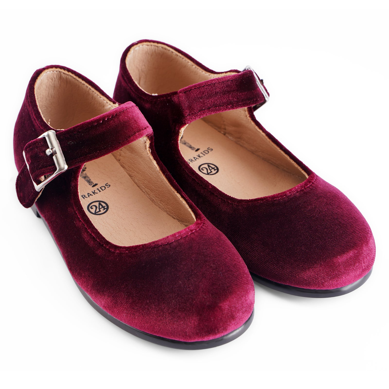 Classic Velvet Buckle Mary Jane - Hard Sole