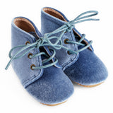 Classic Velvet Lace Up High Top - Soft and Rubber Sole