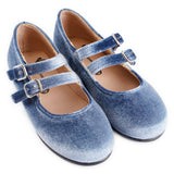 Velvet Double Buckle Mary Jane - Hard Sole