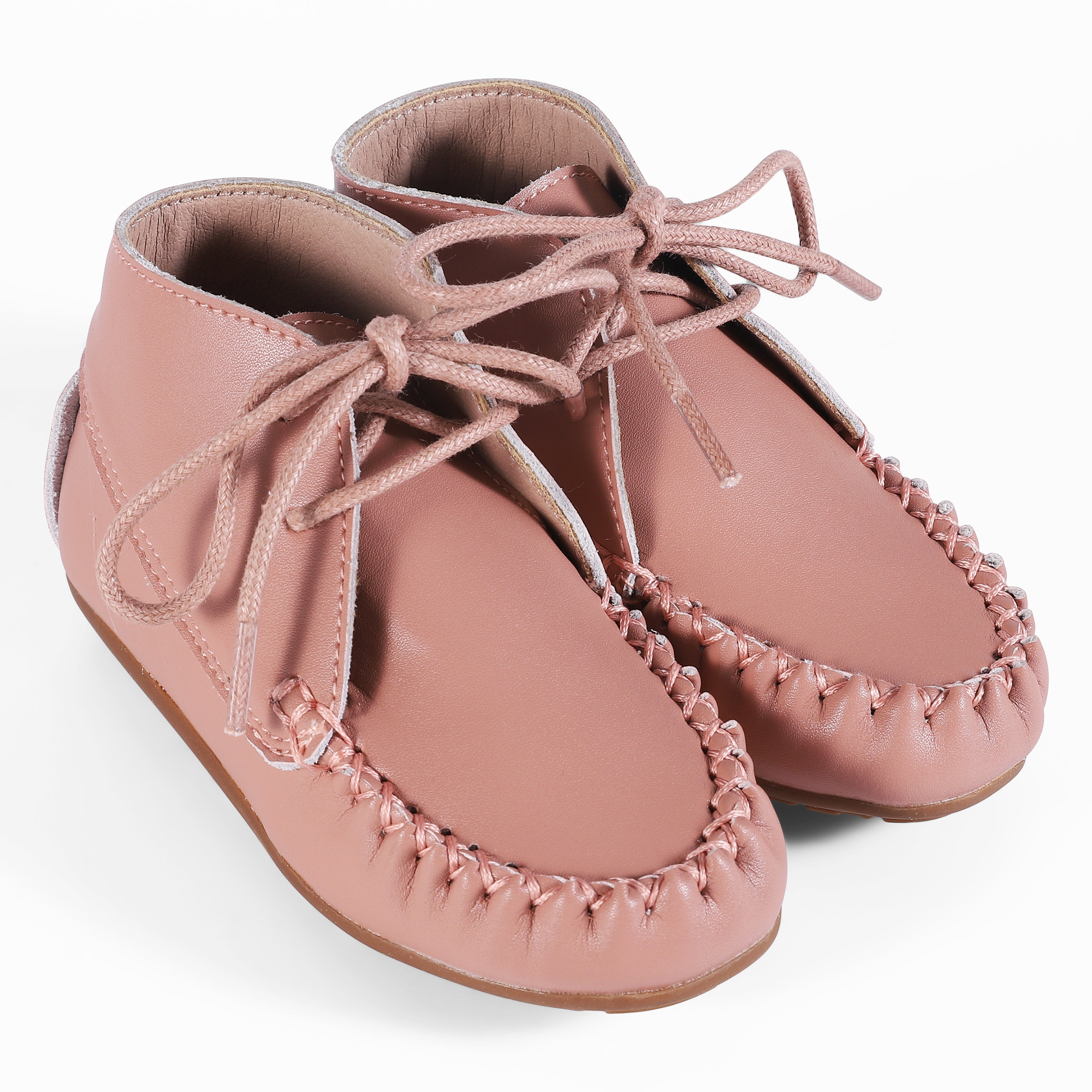 Moccasin Lace Up First Walker - Hard Sole