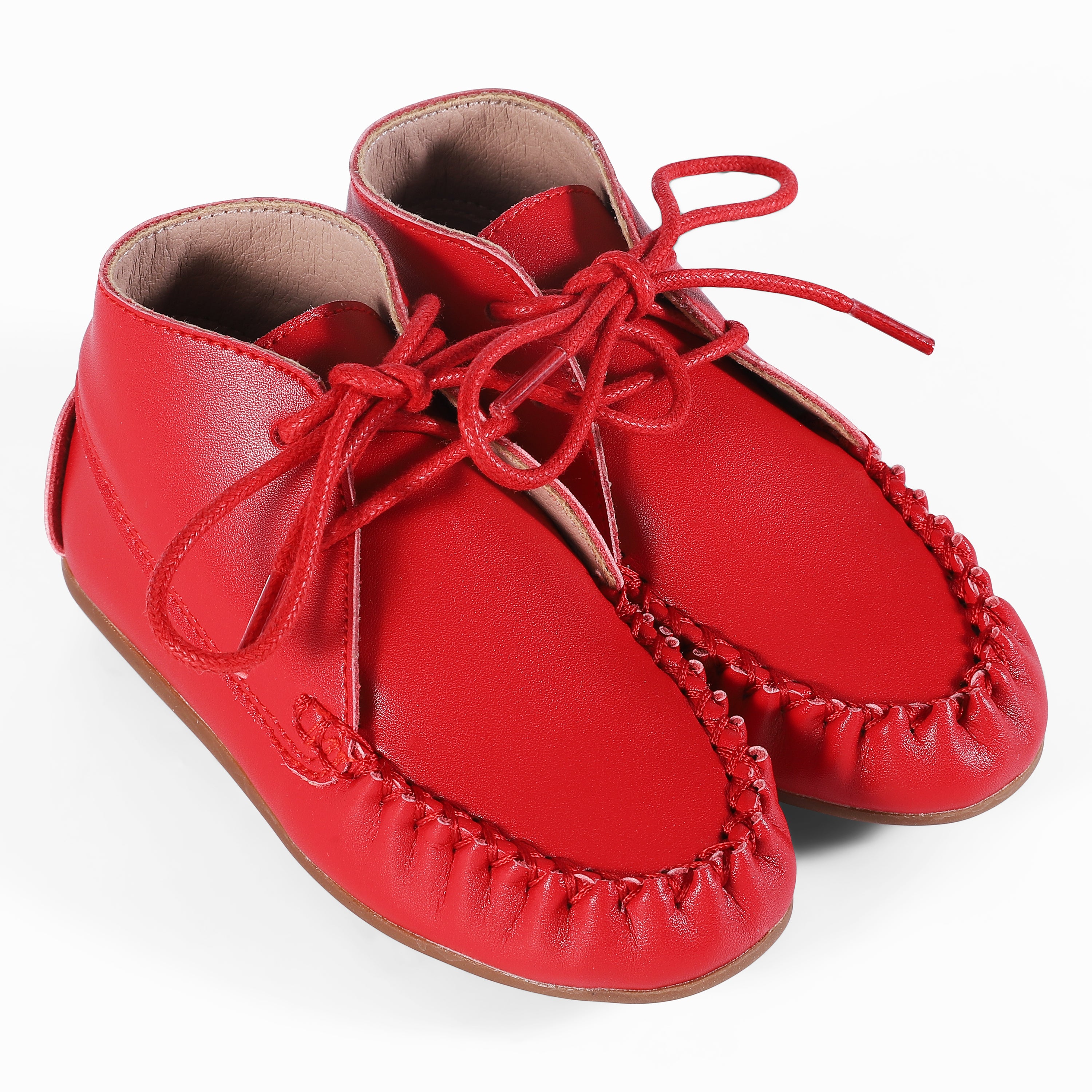 Moccasin Lace Up First Walker - Hard Sole