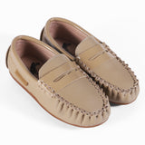 Two-Tone Leather Penny Moccasin - Hard Sole