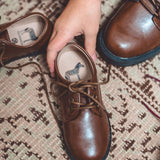 Leather Chunky Lace Up - Hard Sole