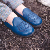 Embroidered Leather Loafer - Hard Sole