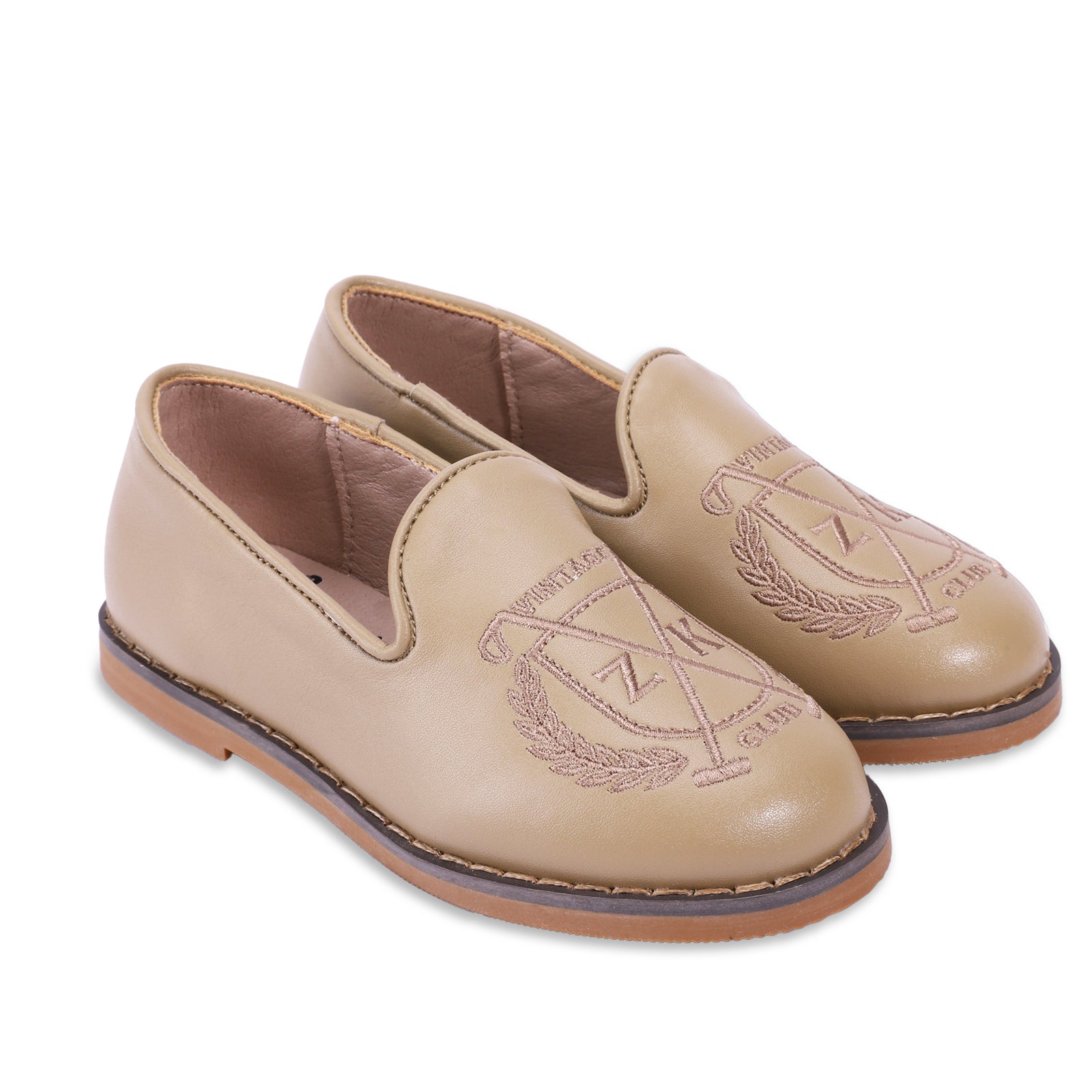 Embroidered Leather Loafer - Hard Sole - Zeebrakids