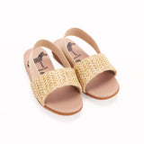 Woven Open Toe Slingback - Hard Sole