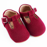 Wool T-Strap - Soft and Rubber Sole