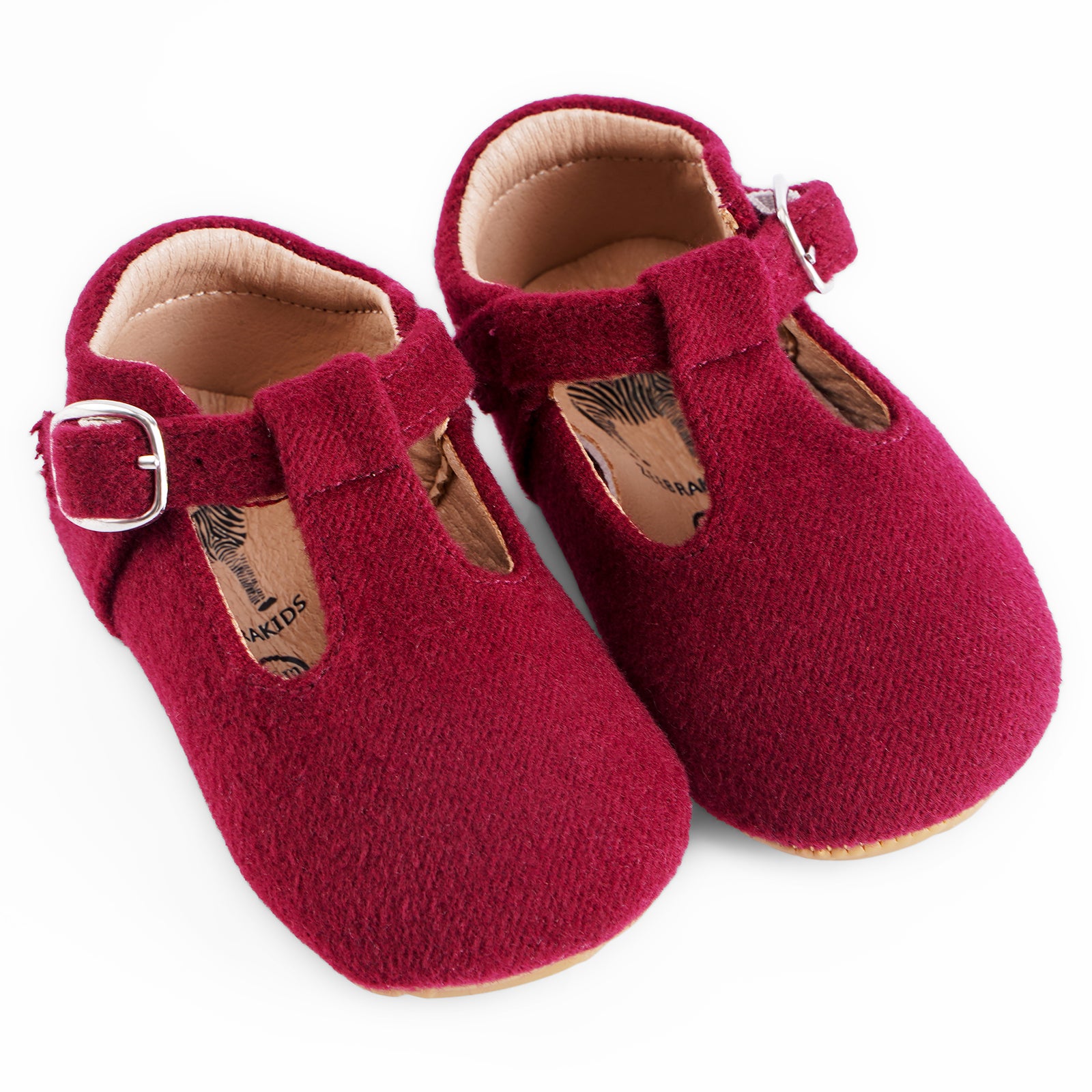 Wool T-Strap - Soft and Rubber Sole