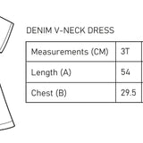 Denim V-neck Short Sleeved Dress
