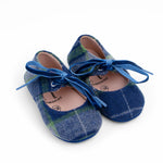Wool Plaid Bow Mary Jane - Soft Sole - Zeebrakids