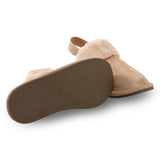 Plush Slippers - Hard Sole with Elastic